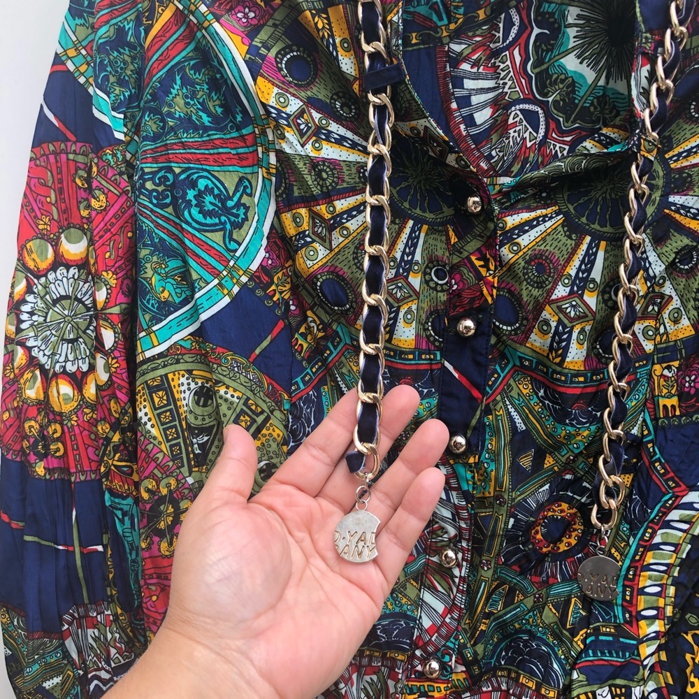 Serpill Kaleidoscope Button Down Long Sleeve Top 1 - Picture 3 of 8